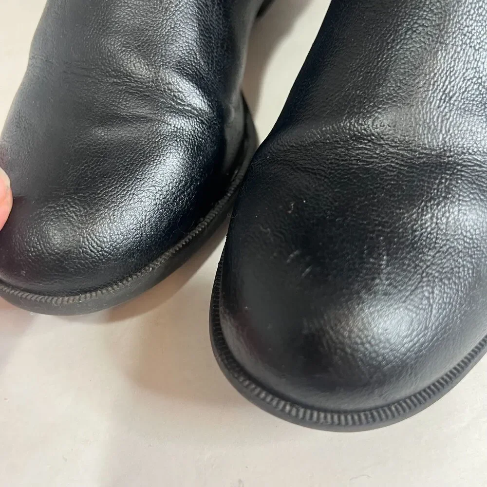 Life Stride X-Amy Black Faux Leather Wide Calf Riding Boots Knee High Size 6.5